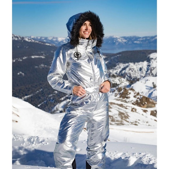 Tipsy Elves Jackets & Blazers - Tipsy Elves Size X- Small Silver Bullet Ski Snowsuit Women Brand New With Tags